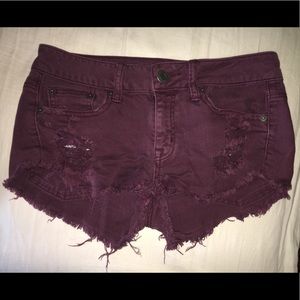 maroon shorts